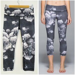 SALE Lululemon Size 4 Dottie Dream Rose Wunder Under Crop II Leggings Yoga Gym